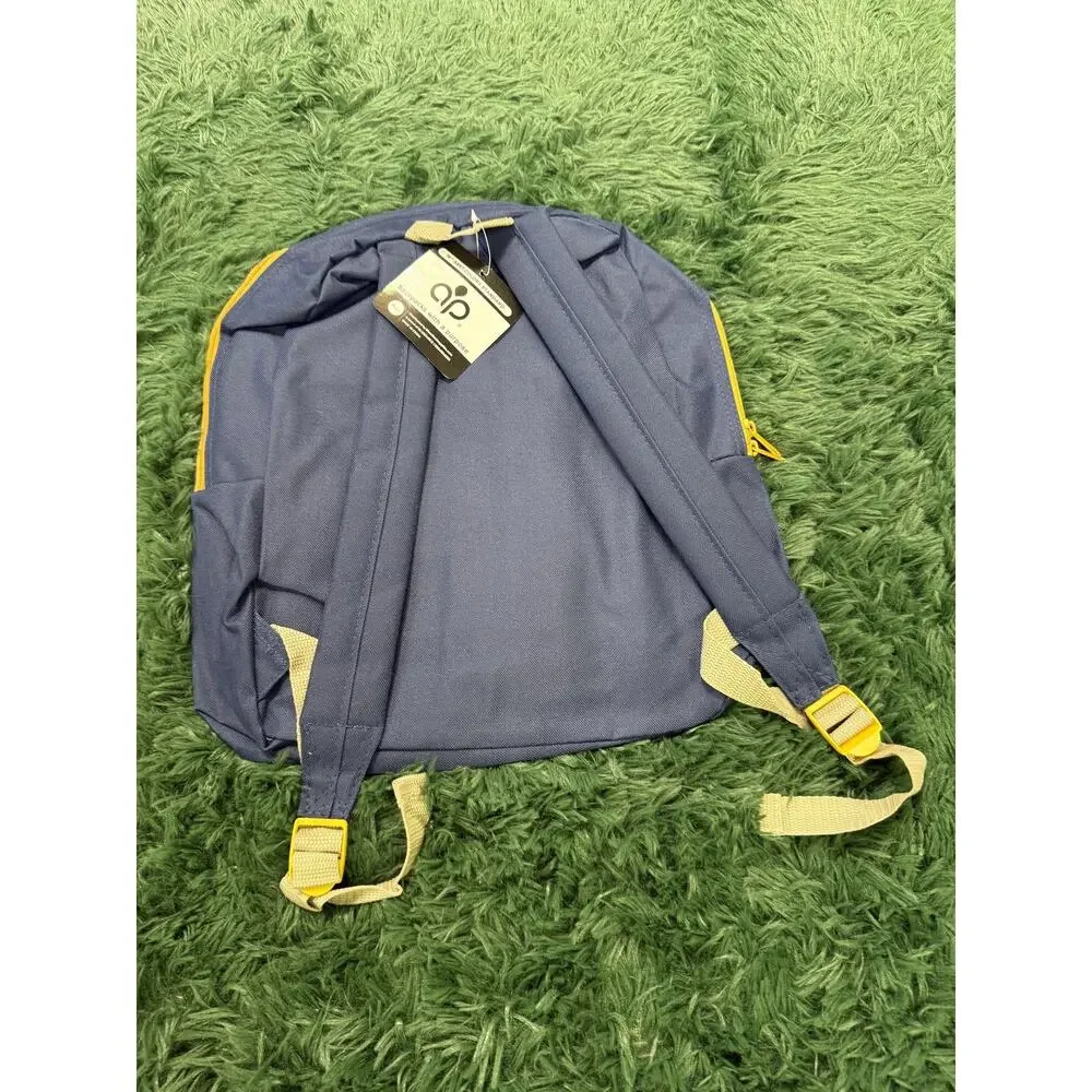 Bwap Kids Mini Backpack Blue Yellow Zipper School Travel Daypack New with Tags